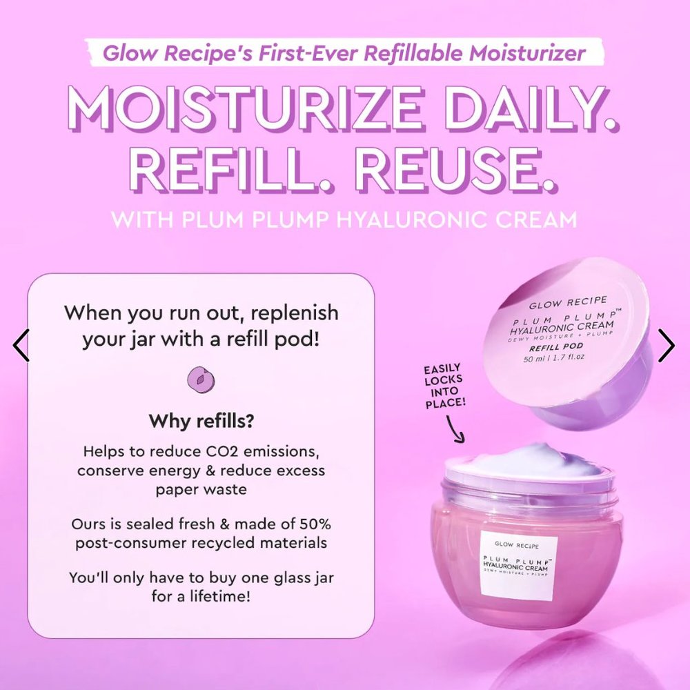 Glow Recipe Plum Plump Hyaluronic Acid Moisturizer REFILL POD 1.7 FL OZ - Picture 2 of 4